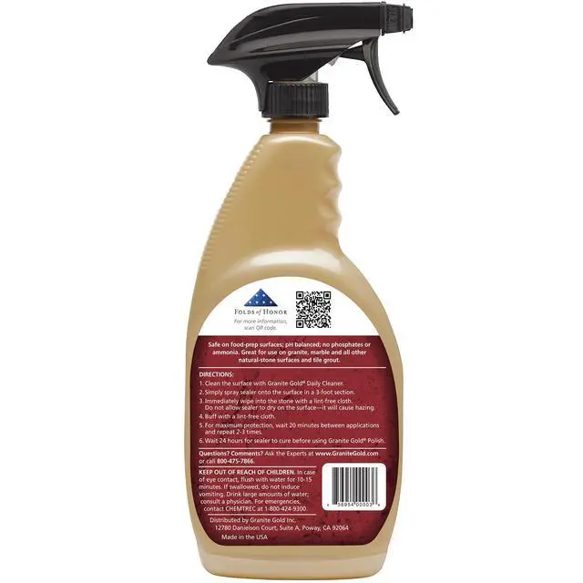 Alt view image 2 of 7 - Water-Based Sealer Spray Protection for Granite, Marble, Travertine, Natural Stone Countertops, 24 Fluid Ounces, 1-Pack