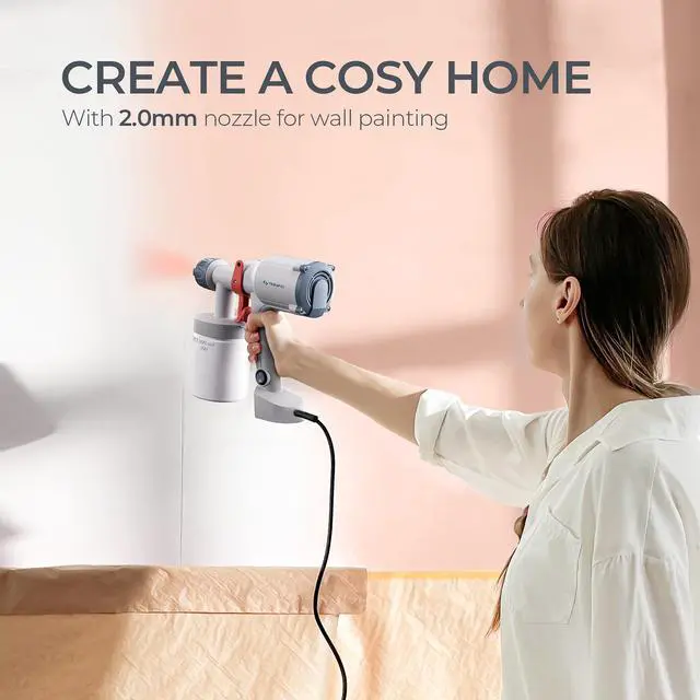 Alt view image 5 of 7 - Paint Sprayer Dreamer400 Ultra-Light Electric for Fence Shed White | Ideal for Beginners, Easy to Clean, Paint sprayer with 2 Nozzles & 3 Patterns for Walls, Furniture, Garden and Ceilings