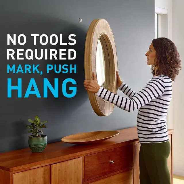 Alt view image 5 of 7 - (TM) 15 lb. Drywall Picture Hanger With Spot Marker, Heavyweight Hanging Solution for Room Decor and Office Space Decor, Including Mirrors or Large Art 6 Pack