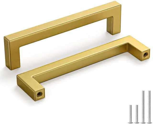 Main image of 30 Pack 5 Inch Gold Cabinet Handles Gold Kitchen Cabinet Handles | Stainless Steel, Smooth Touch, Containing Screws, Gold Cabinet Pulls, Works for Kitchen, Dresser, Drawer, Cupboard