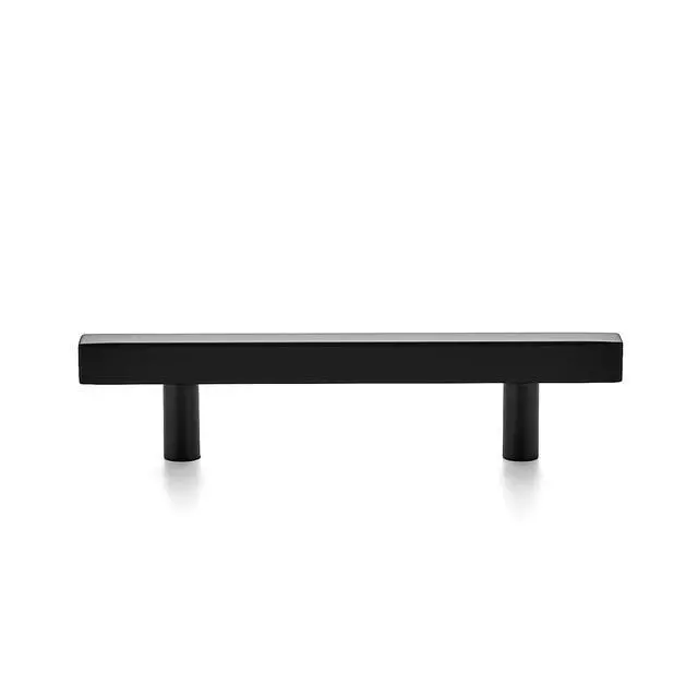 Alt view image 5 of 7 - Matte Black Cabinet Hardware Square Pulls, 3.75 Inch, 30 Pack | 6 Inch Overall Length, Stainless Steel, Round Foot Base, Kitchen Drawer Handles, For Cupboards, Dressers, Cabinets