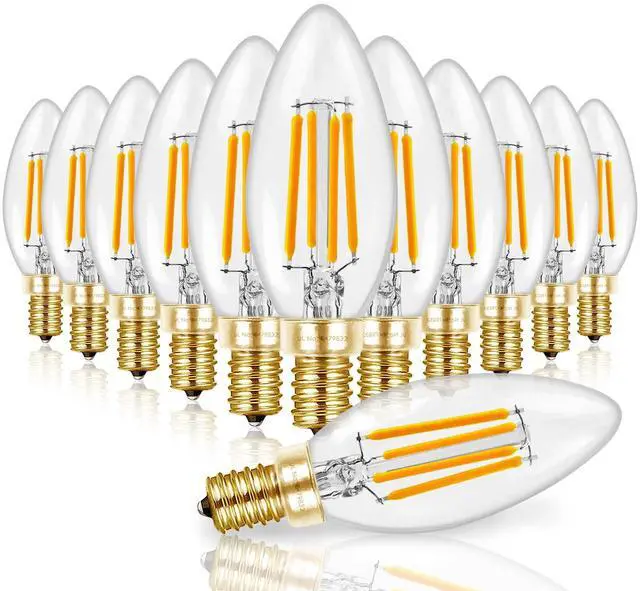 Main image of Candelabra Light Bulbs 60W Eq, 2700K Dimmable, E12 LED Bulb 12 PCS | 90+CRI, 550LM, UL Listed, Soft Warm White Chandelier Light Bulbs, 6W B11, Candle Light Bulbs