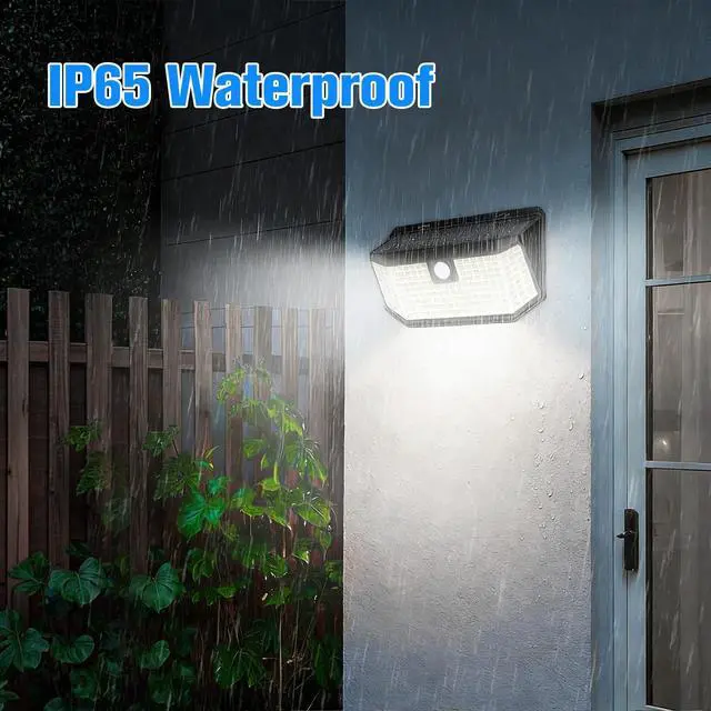 Alt view image 6 of 7 - Solar Lights Outdoor 182 LEDs 2500Lm Solar Motion Sensor Lights IP65 Waterpro of with Wide Anglefor Patio Garden Garage Yard Front Door(2pack)