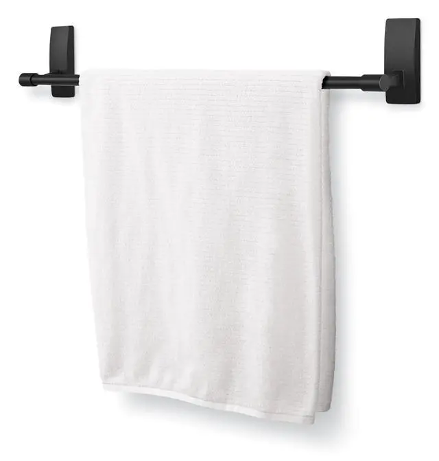 Alt view image 5 of 7 - Bath Matte Black Towel Bar with Water Resistant Strips, Bathroom Organizer, 24 in Bar Length Holds up to 10 lbs
