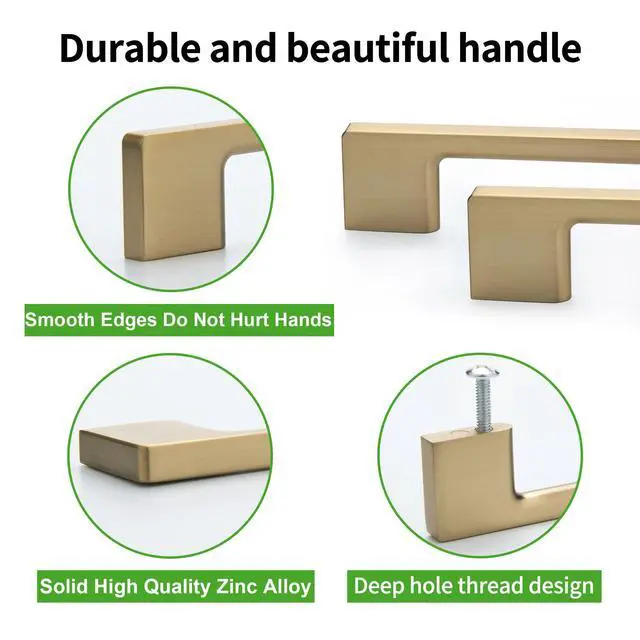 Alt view image 3 of 6 - 10 Pack Classic Cabinet Handles-5"/128mm Screw Spacing Champagne Bronze Furniture Hardware Handles for Kitchen Cabinets Bedroom Cabinet Pull