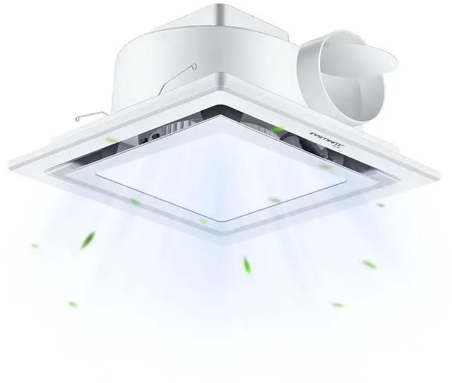 Main image of Bathroom Exhaust Fan with Light 10" Ultra Quiet 1.0 Sones,1000LM, 5CCT, Exhaust Fan Mounting Opening 8"x8" in 110CFM Bathroom Fan with Light Ceiling Mount for Home, Bath, Office