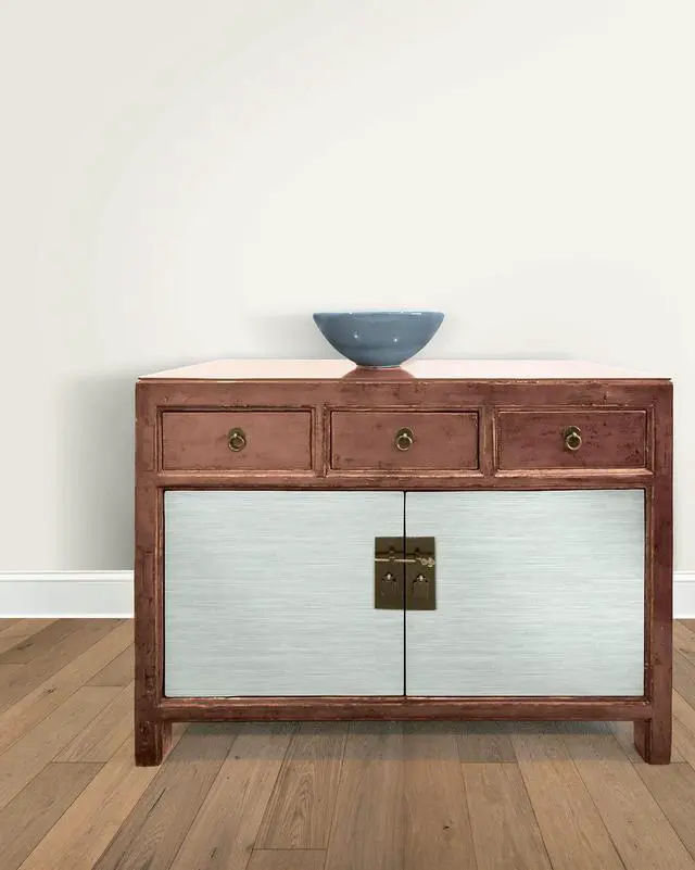 Alt view image 4 of 7 - x Social Social Whisper Blue Classic Faux Grasscloth Peel & Stick Wallpaper