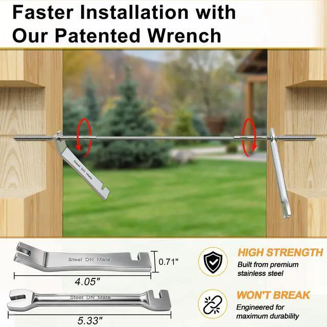 Alt view image 5 of 7 - Cable Railing Hardware 1/8" T316 Swage Lag Screws for Wood Post 100Pack | Marine Grade T316 Stainless Steel, Right & Left Hand Thread for Stair/Deck Cable Railing Kits with Wrench, DM50