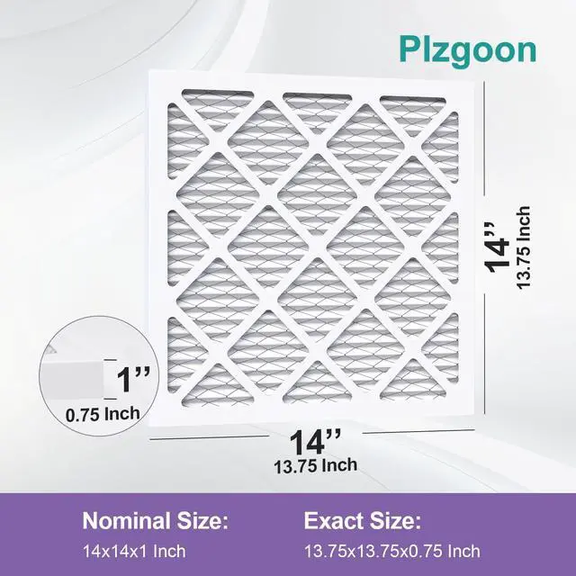 Alt view image 2 of 7 - 14x14x1 Air Filter MERV 11, 4-Pack for AC & Furnace, MPR 1000 | Actual size: 13.78 x 13.78 x 0.79 inches. Pleated electrostatic media for efficient airflow and better filtration