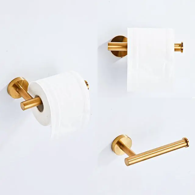 Alt view image 5 of 7 - Brushed Gold Bathroom Hardware Set 5 Piece with Towel Racks for Bathroom, SUS304 Stainless Steel Bath Towel Bar Set, 24 Inch Wall Mounted Accessories Kit