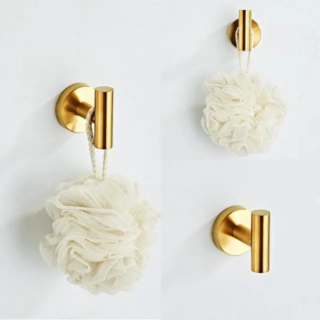 Alt view image 7 of 7 - Brushed Gold Bathroom Hardware Set 5 Piece with Towel Racks for Bathroom, SUS304 Stainless Steel Bath Towel Bar Set, 24 Inch Wall Mounted Accessories Kit