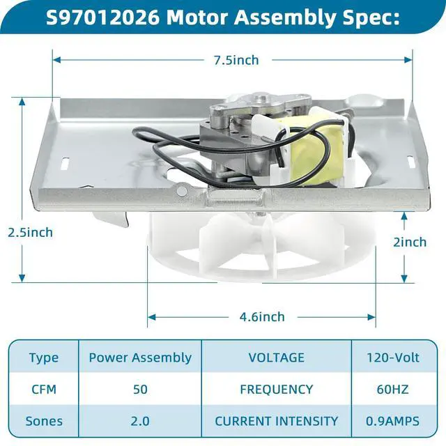 Alt view image 4 of 7 - 696N-R02 B Unit for NuTone S97012026 Fan,Broan 688 Replacement Fan Motor | S97012026 Assembly for Broan 688-K,688-J,688-H,688-G,Nutone 696N-R02 B Unit Replacement 50CFM Exhaust Fan for 688 Motor
