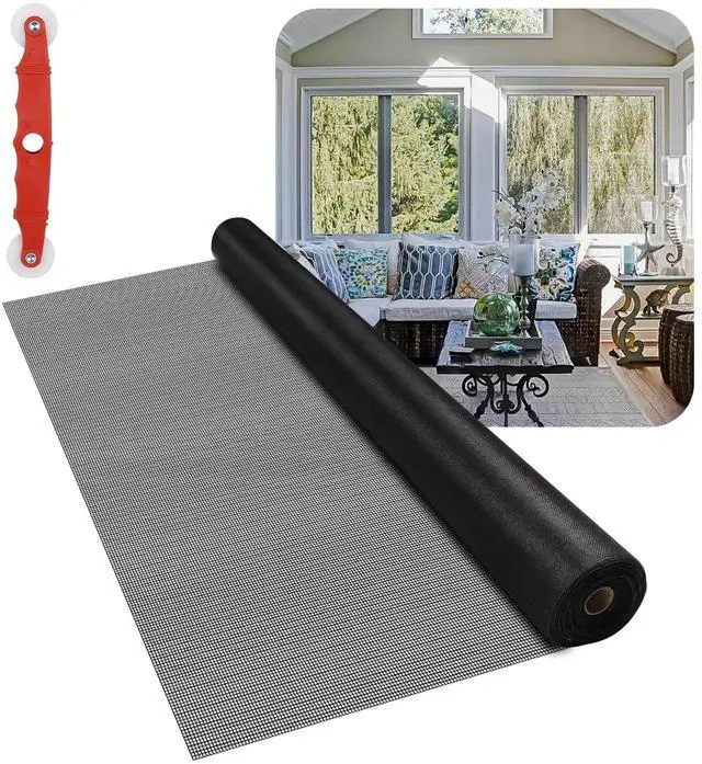 Main image of Fiberglass Window Screen Mesh Roll - 36"x100', Easy-to-Cut Screen Door Mesh for Windows, Pool, Porch Durable Mesh Replacement Option