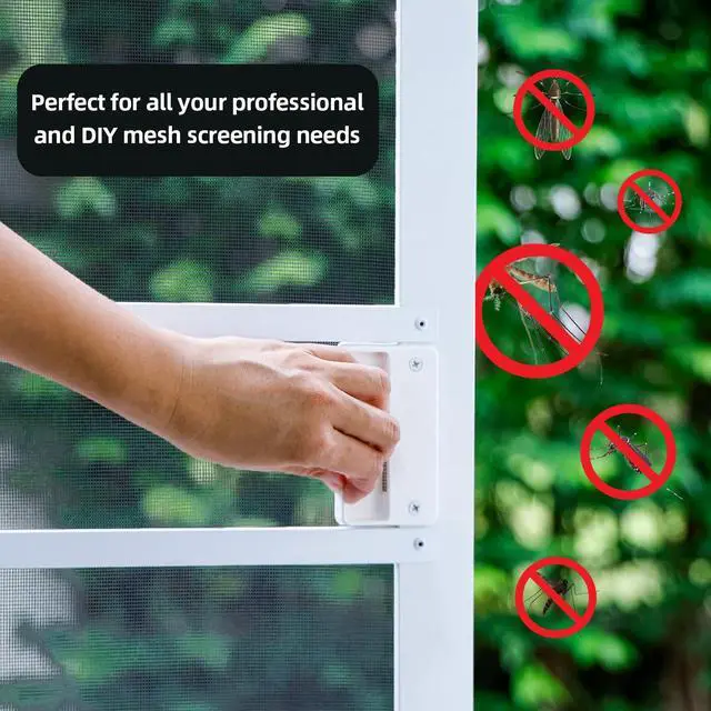 Alt view image 3 of 7 - Fiberglass Window Screen Mesh Roll - 36"x100', Easy-to-Cut Screen Door Mesh for Windows, Pool, Porch Durable Mesh Replacement Option