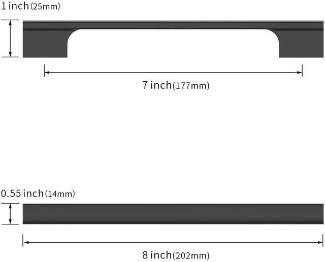 Alt view image 3 of 6 - 10 Pack 7 Inch(177mm) Matte Black Cabinet Pulls Kitchen Cabinet Handles Black Cabinet Pulls Cabinet Hardware for Cupboard Drawer