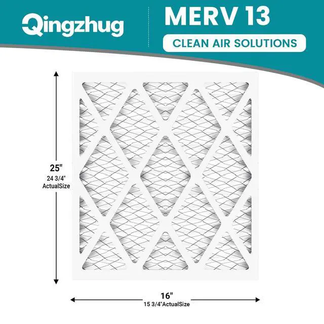 Alt view image 3 of 7 - 16x25x1 MERV 13 (6-Pack) Pleated Air Filter (Actual Size: 15.75" x 24.75" x 0.75") MPR 1900 & FPR 10, Furnace Air Filters