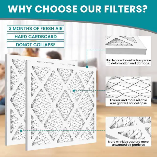 Alt view image 4 of 7 - 16x25x1 MERV 13 (6-Pack) Pleated Air Filter (Actual Size: 15.75" x 24.75" x 0.75") MPR 1900 & FPR 10, Furnace Air Filters