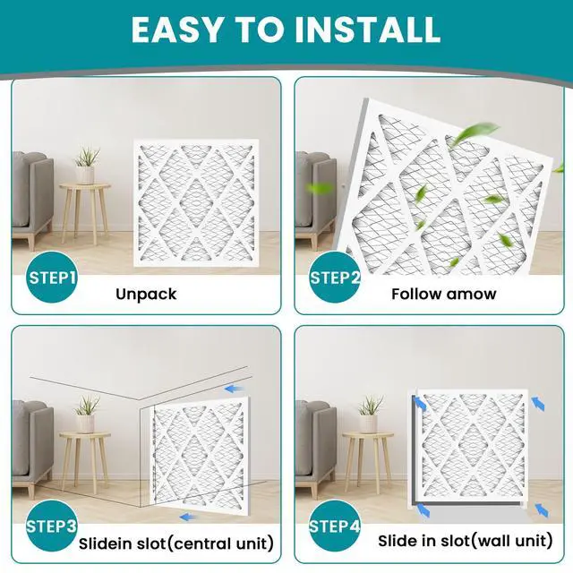 Alt view image 6 of 7 - 16x25x1 MERV 13 (6-Pack) Pleated Air Filter (Actual Size: 15.75" x 24.75" x 0.75") MPR 1900 & FPR 10, Furnace Air Filters