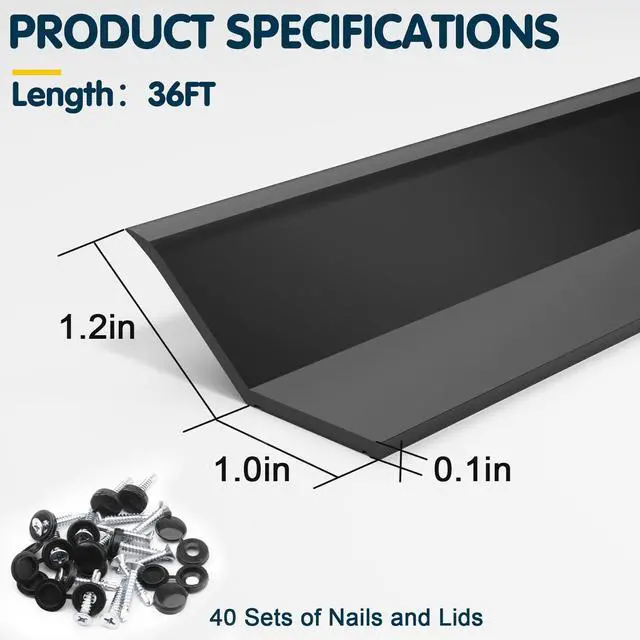 Alt view image 5 of 7 - Garage Door Seal Top and Sides - 36 FT TPE Weather Stripping Garage Door Seal Replacement Weatherproofing Universal Sealing, Black