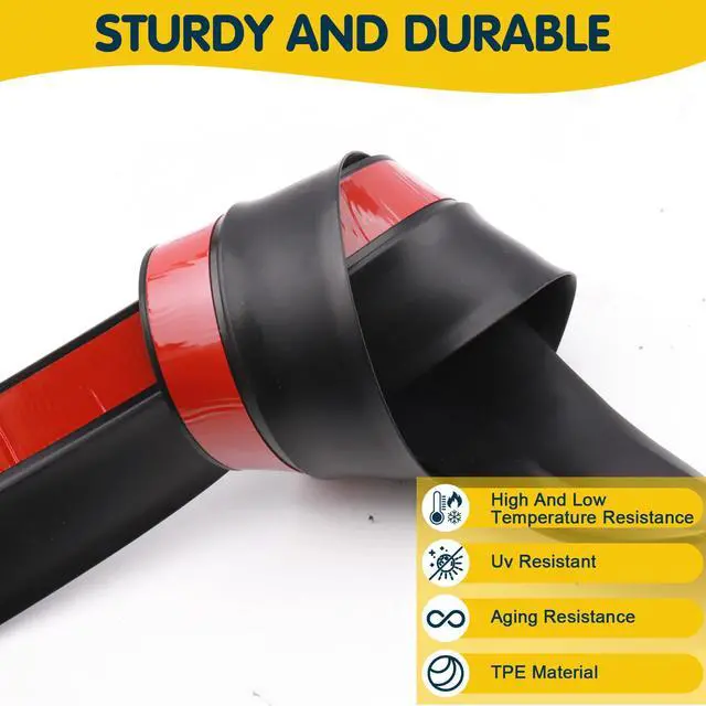 Alt view image 7 of 7 - Garage Door Seal Top and Sides - 36 FT TPE Weather Stripping Garage Door Seal Replacement Weatherproofing Universal Sealing, Black