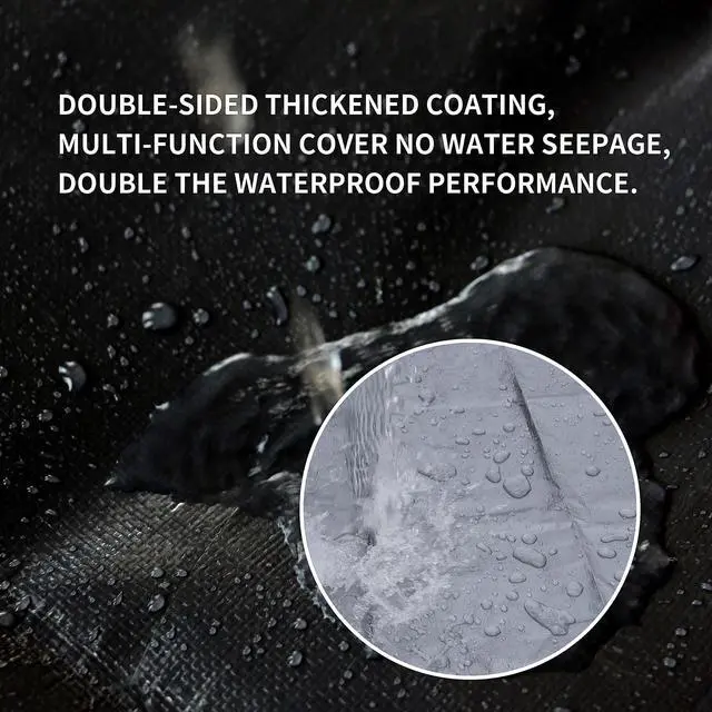 Alt view image 4 of 7 - Small Tarps 4x6 Feet(2-Pack) Heavy Duty Tarp 10.5Mil,Silver/Black | Multipurpose Protective Cover with grommets Waterproof,Snow or UV Protection,Durable Reinforced Edges