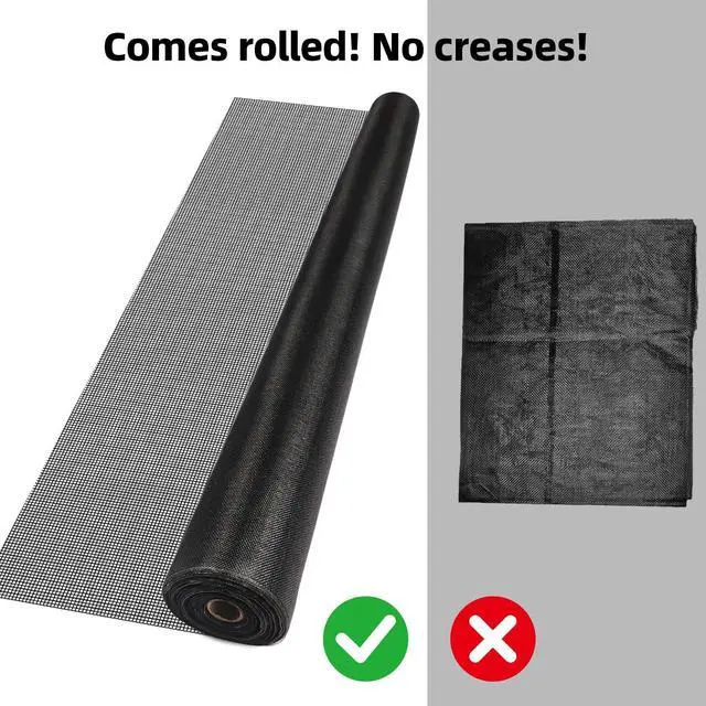 Alt view image 7 of 7 - Fiberglass Window Screen Mesh Roll - 36"x100', Easy-to-Cut Screen Door Mesh for Windows, Pool, Porch Durable Mesh Replacement Option