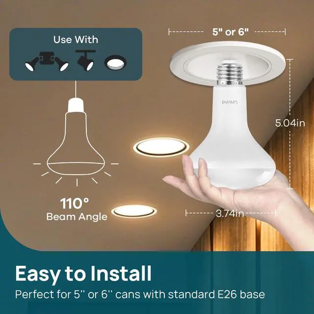 Alt view image 3 of 7 - BR30 LED Flood Light Bulbs Indoor, 65W Equivalent Dimmable LED Recessed Bulbs, 10W 850 Lumens, 2700K Soft White E26, UL FCC Certified, Recessed Can Light Bulb for Bedroom Bathroom, 12 Packs
