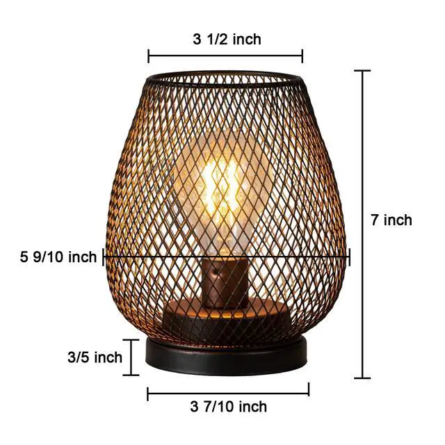 Alt view image 5 of 7 - Set of 2 Rechargeable Lamp LED Table Lantern, Brown Metal Cage Cordless Lamps with LED BulbVintage Decorative Outdoor Lantern for Weddings, Parties, Patio, Events for Indoors Shelf Decor