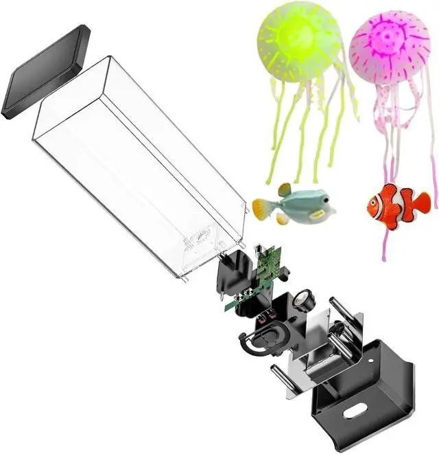 Alt view image 3 of 6 - Electric Jellyfish Tank Table Lamp with Color Changing Light Gift for Kids Men Women Home Deco for Room Mood Light for Relax(Black)