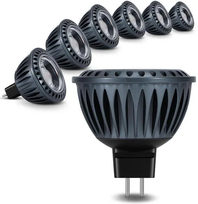 Main image of MR16 LED Light Blub, 5W 2700K Warm White 450 Lumens Dimmable, Aluminum Housing, Low Voltage 12V Input,GU5.3 bi-pin Light Bulbs for Landscape &Accent Lighting, Indoor/Outdoor Use,6-Pack