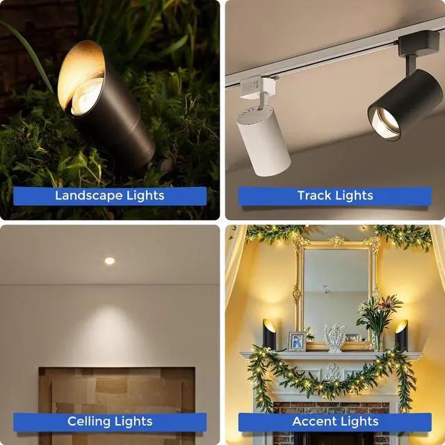 Alt view image 7 of 7 - MR16 LED Light Blub, 5W 2700K Warm White 450 Lumens Dimmable, Aluminum Housing, Low Voltage 12V Input,GU5.3 bi-pin Light Bulbs for Landscape &Accent Lighting, Indoor/Outdoor Use,6-Pack