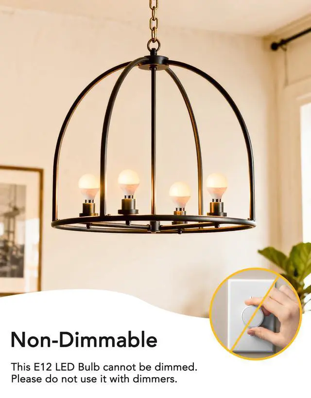 Alt view image 6 of 7 - A15 E12 Small Base LED Light Bulbs, 6W Non-dimmable 2700K Soft White 6 Pack | Bright 60W Equivalent 85+ CRI for Ceiling Fan Candelabra Energy Efficient Flicker Free