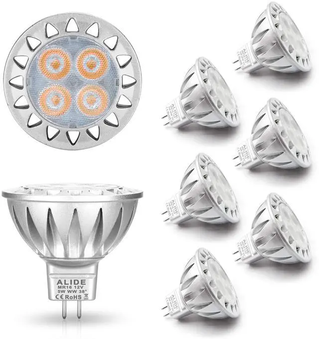 Main image of MR16 Led Bulbs 12V Landscape Low Voltage 20W 35W 50W Equivalent,Warm | 5W 2700K Soft Warm White,MR16 GU5.3 Bulb Spotlights for Outdoor Flood Track Lighting,450lm,Not Dimmable,38 Deg,6 Pack