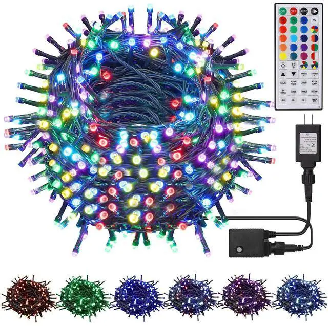 Main image of 98.5ft Christmas Lights Color Changing with Remote, 300 LED RGB Fairy String Lights Halloween Decorative Lights, 8 Lighting Modes & Timer, Plug in Indoor Outdoor Xmas Wedding Party Decor