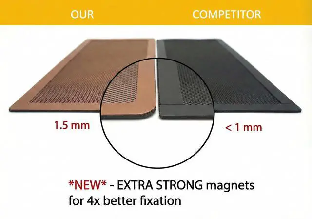 Alt view image 2 of 6 - Extra Strong Magnetic Air Vent Screen Cover for Floor 5-Pack (5'' x 11'', Brown)