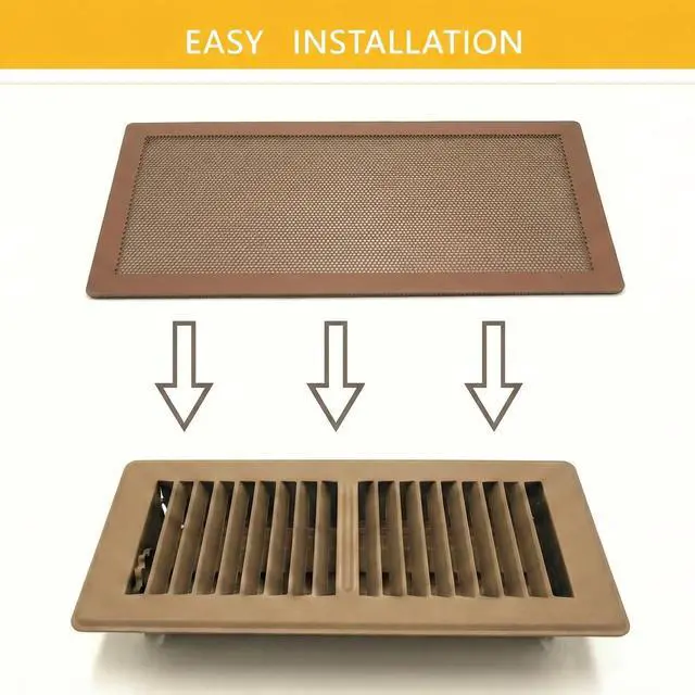 Alt view image 3 of 6 - Extra Strong Magnetic Air Vent Screen Cover for Floor 5-Pack (5'' x 11'', Brown)