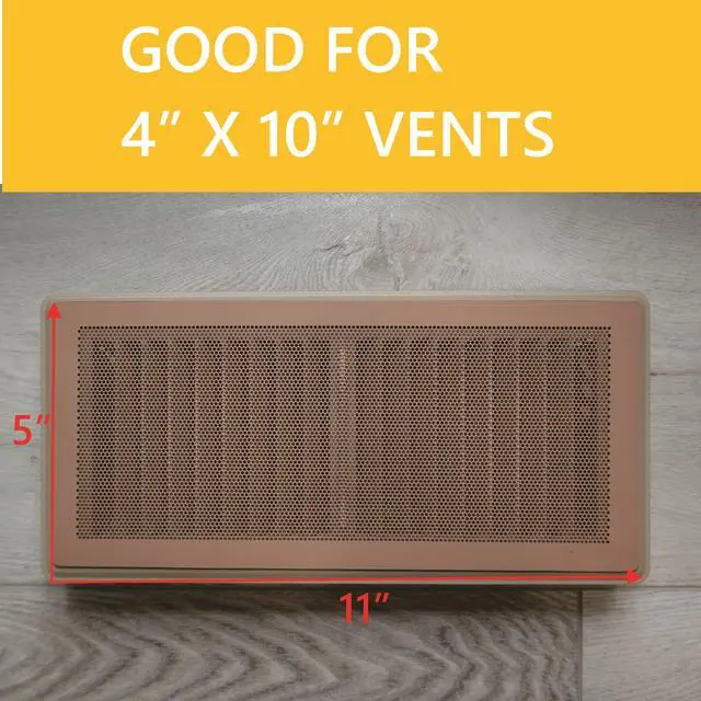 Alt view image 6 of 6 - Extra Strong Magnetic Air Vent Screen Cover for Floor 5-Pack (5'' x 11'', Brown)