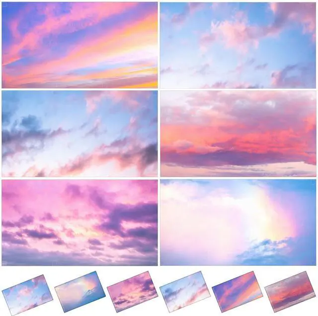Main image of 6 Pcs Fluorescent Light Covers Ceiling Lights, 48 Magnets,Sunset | Decorative Magnetic Light Filters for Classroom Office Kitchen Decoration