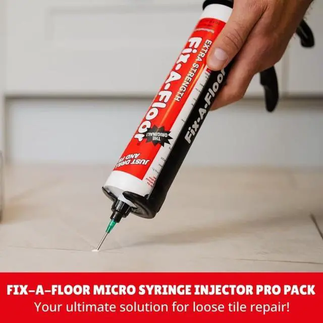 Alt view image 5 of 7 - The Original Loose Tile Repair Adhesive PRO Pack! Includes a Micro Syringe Injector and Two Drill Bits -Tile, Porcelain, Ceramic, Marble, Stone, Wood Floor. Pack of 2