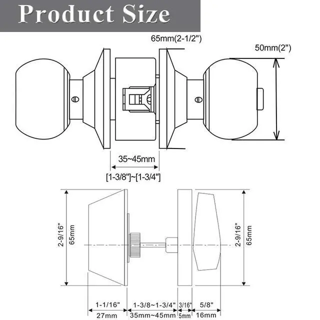 Alt view image 5 of 5 - Entry Door Knobs Lock Set and Single Cylinder Deadbolt Combination Set, Entry Door Locksets with Deadbolt Same Key Flat Black (3 Pack), Keyed Alike