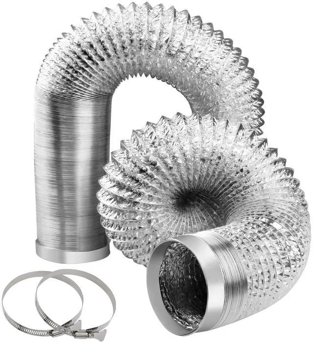 Main image of 4-Inch Dryer Vent Hose 26FT, Flexible Aluminum Duct with 2 Clamps, Heavy-Duty Four Layer Protection for HVAC Ventilation and Exhaust