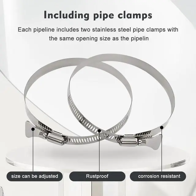 Alt view image 6 of 7 - 4-Inch Dryer Vent Hose 26FT, Flexible Aluminum Duct with 2 Clamps, Heavy-Duty Four Layer Protection for HVAC Ventilation and Exhaust