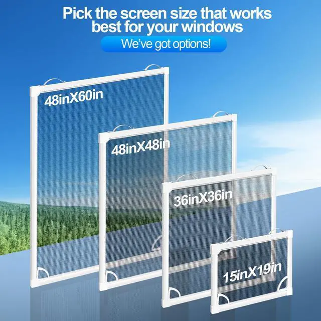 Alt view image 4 of 7 - 2 Packs Window Screen Frame Kit 48inX48in Fiberglass Window Screen Replacement Kit Includes Full Set of Tools Suitable for WindowsFramed Mesh Replacement Window Screens, Home, Patio