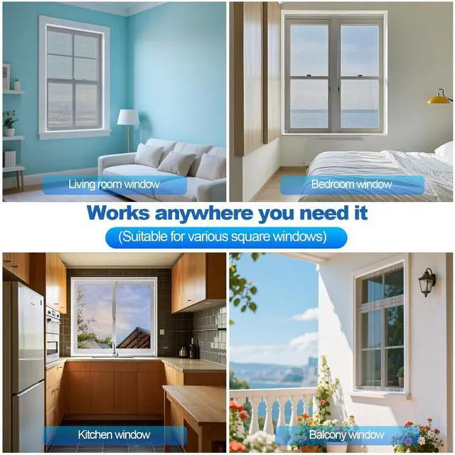 Alt view image 6 of 7 - 2 Packs Window Screen Frame Kit 48inX48in Fiberglass Window Screen Replacement Kit Includes Full Set of Tools Suitable for WindowsFramed Mesh Replacement Window Screens, Home, Patio