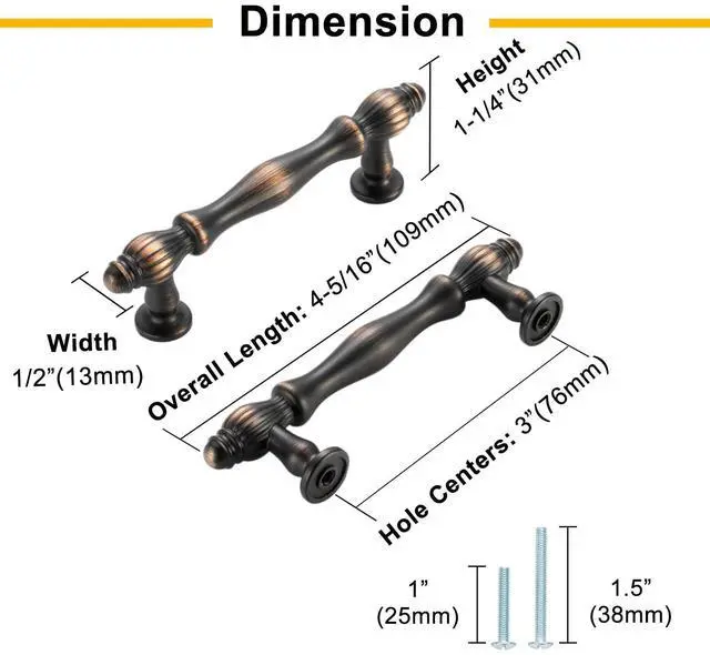 Alt view image 3 of 7 - 3 Inch Antique Brass Cabinet Pulls Drawer Handles 10 Pack 2510 | Vintage Brass Kitchen Cabinet Handles, French Style, Comfortable Grip, Solid Hardware for Dressers Cupboards Bathroom Vanity