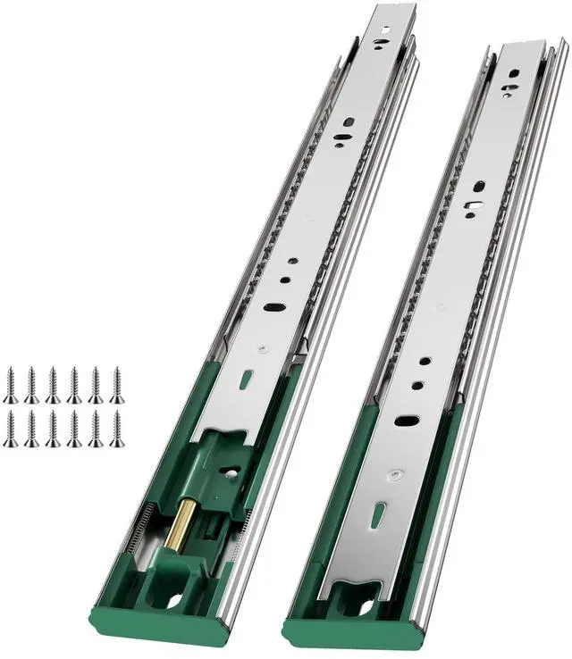 Main image of 4 Pairs 22 Inch Soft Close Drawer Slides Ball Bearing Cabinet Rails | Quick-Release;100lb Heavy Duty Load Capacity;3-Section Full Extension; Smooth Side Mount Glides;Whisper Quiet Cabinet Runners