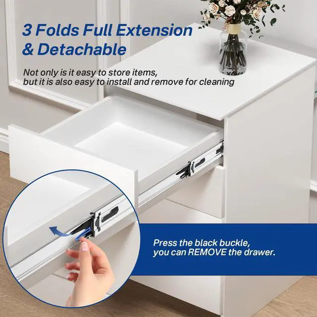 Alt view image 6 of 7 - 4 Pairs 22 Inch Soft Close Drawer Slides Ball Bearing Cabinet Rails | Quick-Release;100lb Heavy Duty Load Capacity;3-Section Full Extension; Smooth Side Mount Glides;Whisper Quiet Cabinet Runners