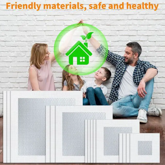 Alt view image 7 of 7 - Wall Repair Patch Kit, 15 Pieces Aluminum Self-Adhesive Mesh Repair Patches for Drywall, Multiple Large Small Sizes 2/4/6/8 Inch Drywall Hole Repair Kit, Permanently Repairs Damaged Walls and Ceilings