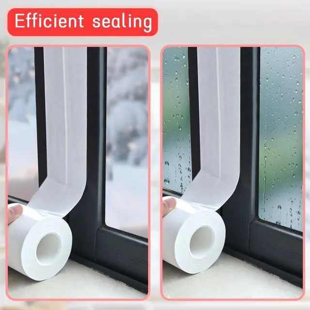 Alt view image 7 of 7 - Window Sealing Tape, Window AC Insulation Tape, White 3 Inch x 65 FT | Waterproof Blocker for Cold Heat Air, Windproof, No Residue Strong adheisve