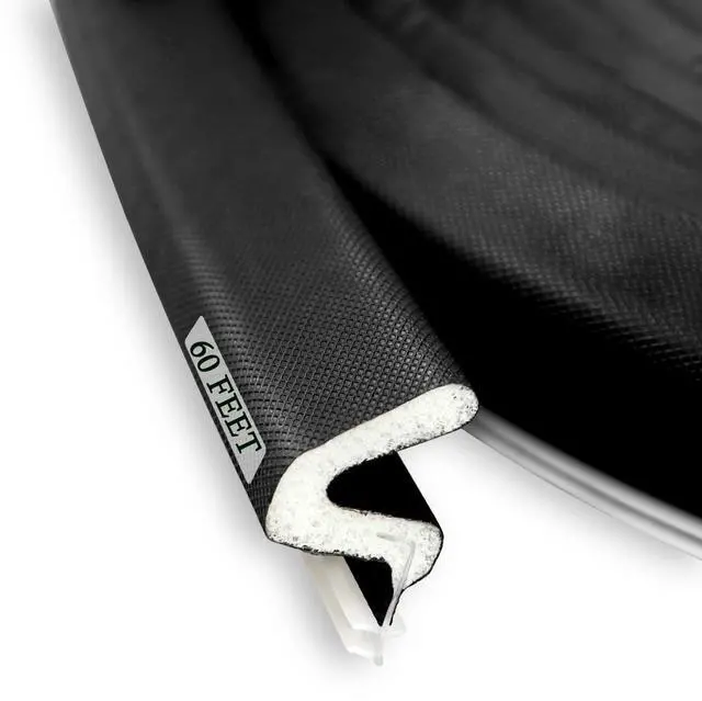 Main image of Kerf Weather Stripping for Door Seal Strip, 60 Ft, Black | Q Foam Door Weatherstrip Seal, Front Door Seal Strip for Door Frame with Slot Card, Slot Installation, Easy Cut to Size